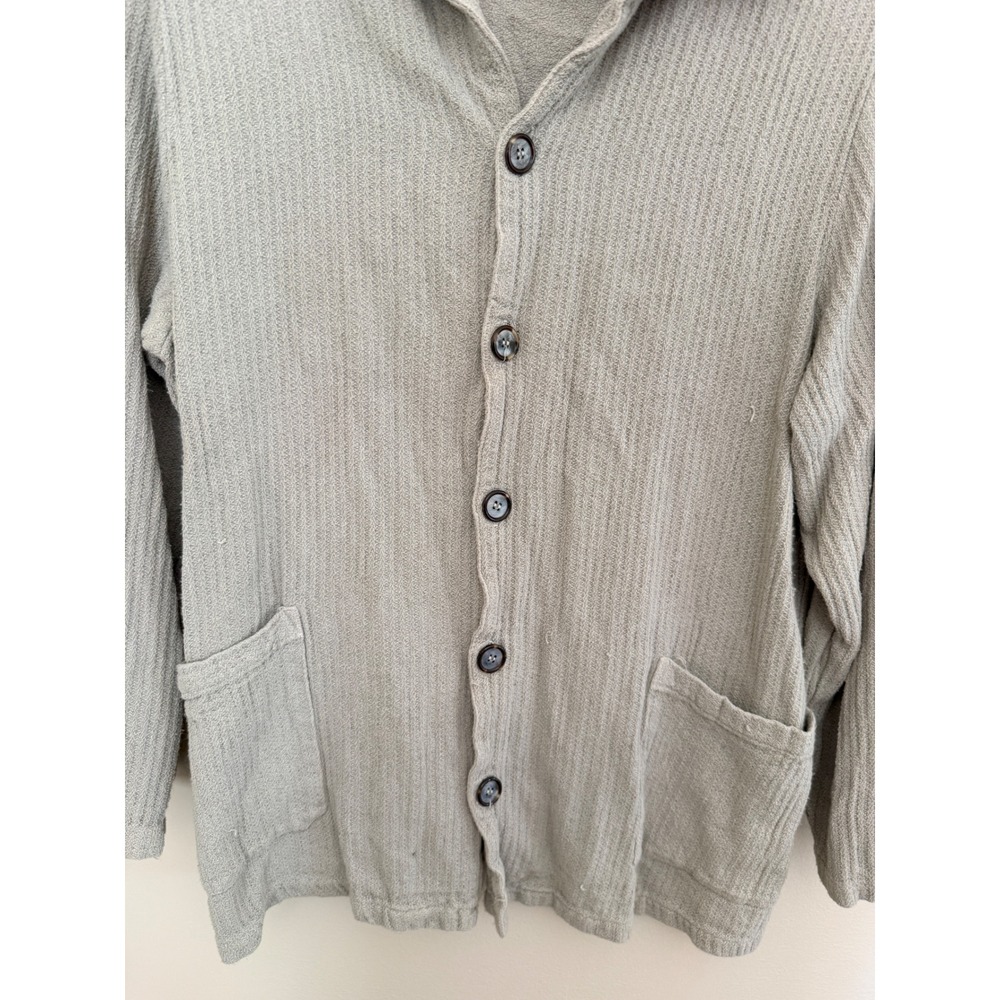 CP Shades Linen Blend Button Down Shirt Jacket Sage Green Textured Shacket S - Picture 4 of 5